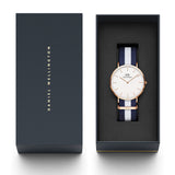 Daniel Wellington Classic Glasgow White Dial Two Tone NATO Strap Watch for Men - DW00100004 Authentic Buy Shop Now