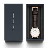 Daniel Wellington Classic York White Dial Brown Leather Strap Watch For Men - DW00100011 Authentic Buy Shop Now