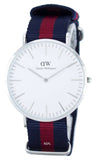 Daniel Wellington Classic Oxford White Dial Two Tone Nylon Strap Watch For Men - DW00100015 Authentic Buy Shop Now