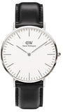 Daniel Wellington Classic Sheffield White Dial Black Leather Strap Watch For Men - DW00100020 Authentic Buy Shop Now