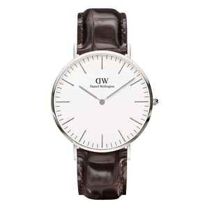 Daniel Wellington Classic York White Dial Black Leather Strap Watch For Men - DW00100025 Authentic Buy Shop Now