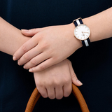 Daniel Wellington Classic Glasgow White Dial Two Tone NATO Strap Watch For Women - DW00100031 Authentic Buy Shop Now