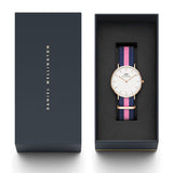 Daniel Wellington Classic Winchester White Dial Three Tone Nylon Strap Watch For Women - DW00100033 Authentic Buy Shop Now
