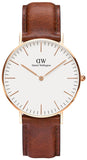 Daniel Wellington Classic St. Mawes White Dial Brown Leather Strap Watch for Men - DW00100035 Authentic Buy Shop Now