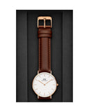Daniel Wellington Classic St. Mawes White Dial Brown Leather Strap Watch for Men - DW00100035 Authentic Buy Shop Now