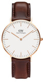 Daniel Wellington Classic Bristol White Dial Brown Leather Strap Watch For Women - DW00100039 Authentic Buy Shop Now