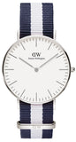 Daniel Wellington Classic Glasgow White Dial Two Tone NATO Strap Unisex Watch - DW00100047 Authentic Buy Shop Now