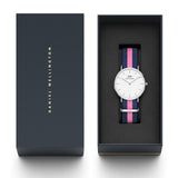 Daniel Wellington Classic Winchester White Dial Two Tone Nylon Strap Watch For Women - DW00100049 Authentic Buy Shop Now