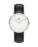 Daniel Wellington Classic Sheffield White Dial Black Leather Strap Watch For Women - DW00100053 Authentic Buy Shop Now
