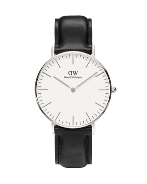 Daniel Wellington Classic Petite York White Dial Black Leather Strap Watch For Women - DW00100188 Authentic Buy Shop Now
