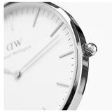 Daniel Wellington Classic Sheffield White Dial Black Leather Strap Watch For Men - DW00100020 Authentic Buy Shop Now