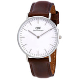 Daniel Wellington Classic Bristol White Dial Brown Leather Strap Watch For Women - DW00100056 Authentic Buy Shop Now