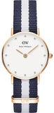 Daniel Wellington Classy Glasgow White Dial Two Tone Nylon Strap Watch For Women - DW00100066 Authentic Buy Shop Now
