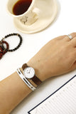 Daniel Wellington Classy Bristol White Dial Brown Leather Strap Watch For Women - DW00100070 Authentic Buy Shop Now
