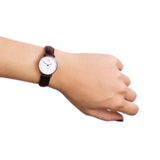Daniel Wellington Classy Bristol White Dial Brown Leather Strap Watch For Women - DW00100070 Authentic Buy Shop Now