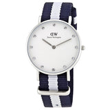Daniel Wellington Classy Glasgow White Dial Two Tone Nylon Strap Watch For Women - DW00100082 Authentic Buy Shop Now