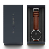 Daniel Wellington Classic St Mawes Black Dial Brown Leather Strap Watch For Men - DW00100130 Authentic Buy Shop Now