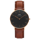 Daniel Wellington Petite St Mawes Black Dial Brown Leather Strap Watch For Women - DW00100169 Authentic Buy Shop Now