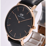 Daniel Wellington Classic Sheffield Black Dial Black Leather Strap Watch For Women - DW00100139 Authentic Buy Shop Now