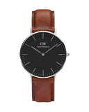 Daniel Wellington Classic Durham Black Dial Brown Leather Strap Watch For Women - DW00100142 Authentic Buy Shop Now