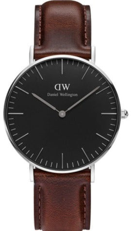 Daniel Wellington Classic Bristol Black Dial Brown Leather Strap Watch For Men - DW00100143 Authentic Buy Shop Now