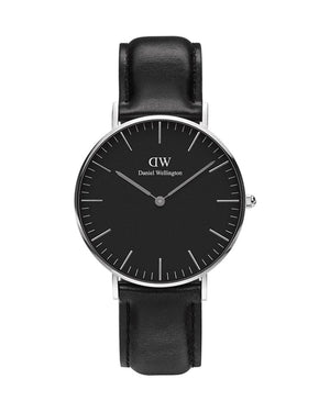 Daniel Wellington Classic Sheffield Black Dial Black Leather Strap Watch For Women - DW00100145 Authentic Buy Shop Now