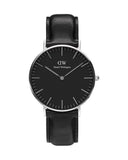 Daniel Wellington Classic Sheffield Black Dial Black Leather Strap Watch For Women - DW00100145 Authentic Buy Shop Now