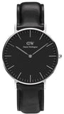 Daniel Wellington Classic Sheffield Black Dial Black Leather Strap Watch For Women - DW00100145 Authentic Buy Shop Now