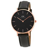 Daniel Wellington Classic Petite Reading Black Dial Black Leather Strap Watch For Women - DW00100167 Authentic Buy Shop Now