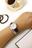 Daniel Wellington Classic Petite Sheffield White Dial Black Leather Strap Watch For Women - DW00100186 Authentic Buy Shop Now