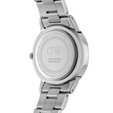 Daniel Wellington Iconic Link Black Dial Silver Steel Strap Watch For Women - DW00100206 Authentic Buy Shop Now