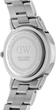 Daniel Wellington Iconic Link Black Dial Silver Steel Strap Watch For Women - DW00100208 Authentic Buy Shop Now
