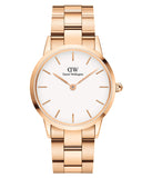 Daniel Wellington Iconic Link White Dial Rose Gold Steel Strap Watch For Women - DW00100209 Authentic Buy Shop Now