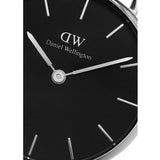 Daniel Wellington Petite Sterling Black Dial Silver Mesh Bracelet Watch For Women - DW00100218 Authentic Buy Shop Now
