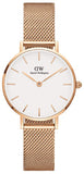 Daniel Wellington Classic Petite White Dial Rose Gold Mesh Bracelet Watch For Women - DW00100219 Authentic Buy Shop Now