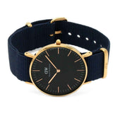 Daniel Wellington Classic Bayswater Black Dial Black NATO Strap Watch For Women - DW00100281 Authentic Buy Shop Now