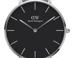 Daniel Wellington Petite Sterling Black Dial Silver Mesh Bracelet Watch For Women - DW00100304 Authentic Buy Shop Now