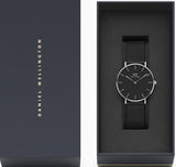 Daniel Wellington Petite Ashfield Black Dial Black Mesh Strap Watch For Women - DW00100308 Authentic Buy Shop Now