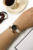 Daniel Wellington Classic Petite Dover Black Dial White NATO Strap Watch For Women - DW00100314 Authentic Buy Shop Now