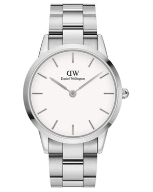 Daniel Wellington Iconic White Dial Silver Steel Strap Watch For Men - DW00100341 Authentic Buy Shop Now