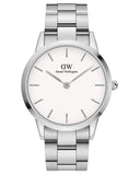 Daniel Wellington Iconic White Dial Silver Steel Strap Watch For Men - DW00100341 Authentic Buy Shop Now