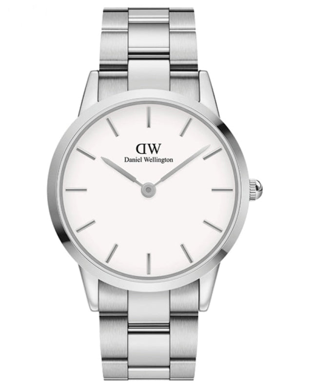 Daniel Wellington Iconic White Dial Silver Steel Strap Watch For Men - DW00100341 Authentic Buy Shop Now