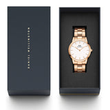 Daniel Wellington Iconic Link White Dial Gold Steel Strap Watch For Men - DW00100343 Authentic Buy Shop Now