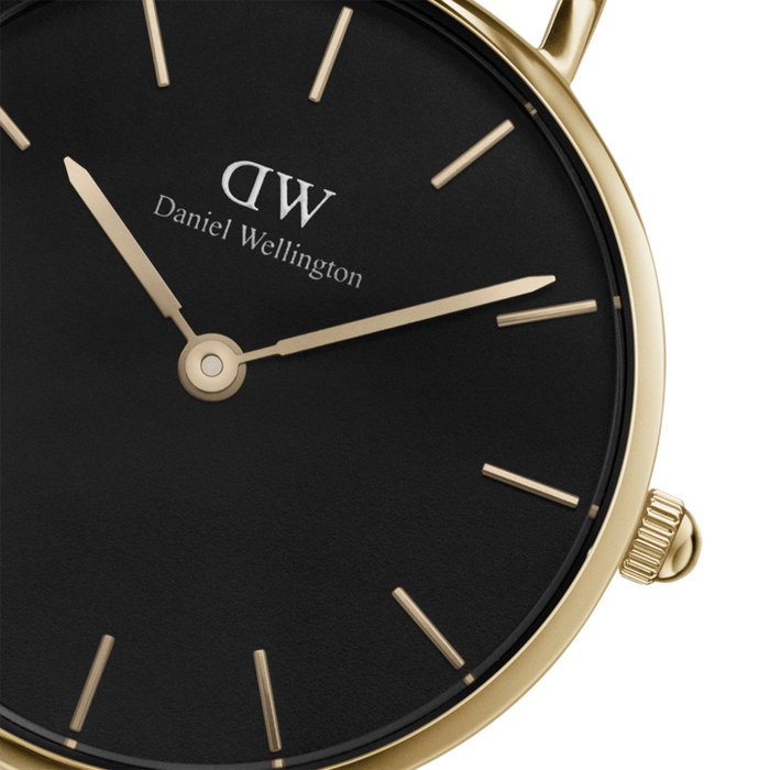 Daniel Wellington Petite Evergold Black Dial Gold Mesh Strap Watch For Women - DW00100345 Authentic Buy Shop Now