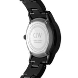 Daniel Wellington Iconic Link Ceramic Black Dial Black Steel Strap Watch For Women - DW00100415 Authentic Buy Shop Now