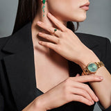Daniel Wellington Iconic Link Emerald Green Dial Rose Gold Steel Strap Watch For Women - DW00100421 Authentic Buy Shop Now