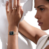 Daniel Wellington Quadro Melrose Black Dial Rose Gold Mesh Bracelet Watch For Women - DW00100432 Authentic Buy Shop Now
