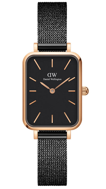 Daniel Wellington Quadro Ashfield Black Dial Black Mesh Strap Watch For Women - DW00100433 Authentic Buy Shop Now