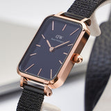 Daniel Wellington Quadro Ashfield Black Dial Black Mesh Strap Watch For Women - DW00100433 Authentic Buy Shop Now