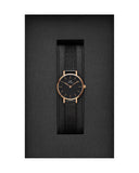 Daniel Wellington Classic Petite Pressed Ashfield Black Dial Black Mesh Bracelet Watch For Women - DW00100441 Authentic Buy Shop Now